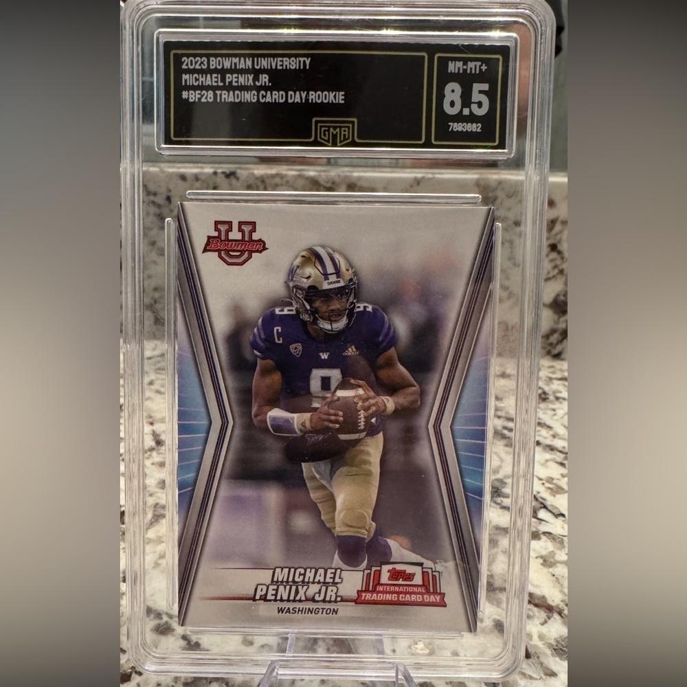2023 Michael Penix Bowman University Card Graded GMA 8.5